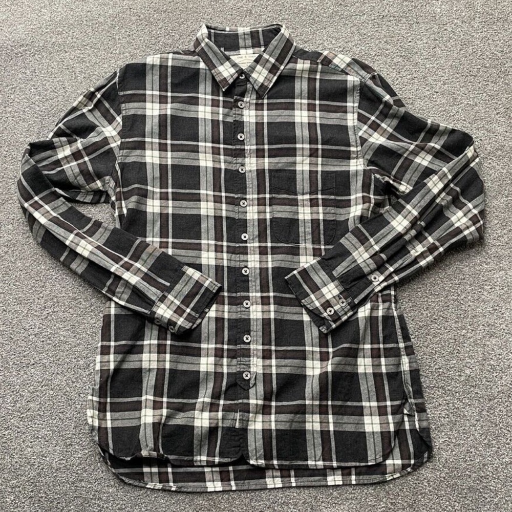 Rag & Bone Shirt Large Plaid Flannel Long Sleeve Cotton